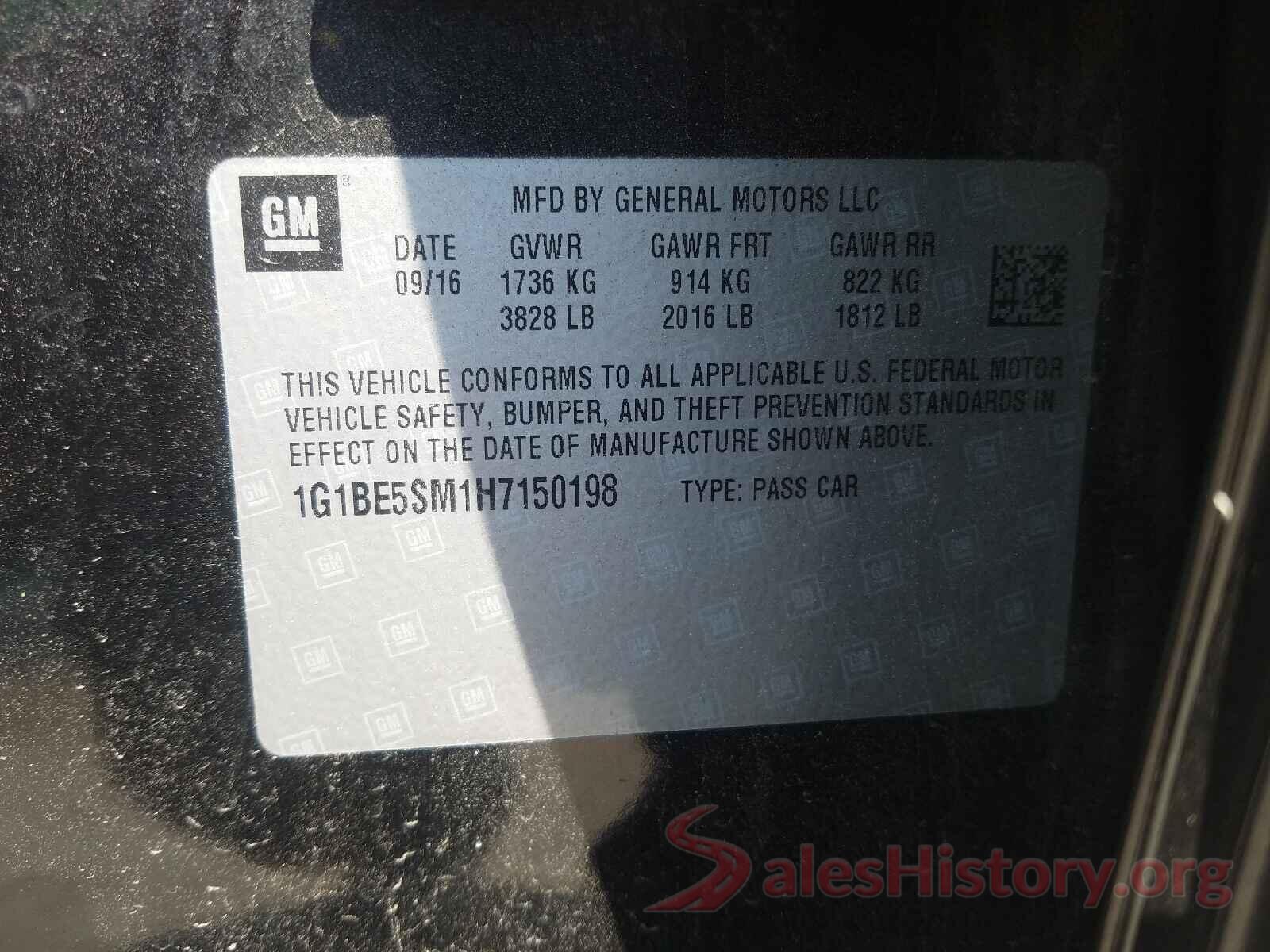 1G1BE5SM1H7150198 2017 CHEVROLET CRUZE