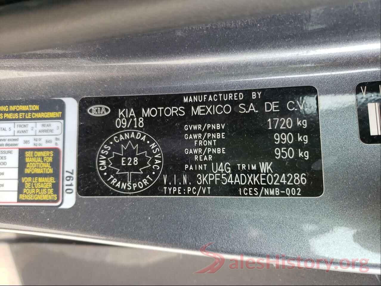 3KPF54ADXKE024286 2019 KIA FORTE