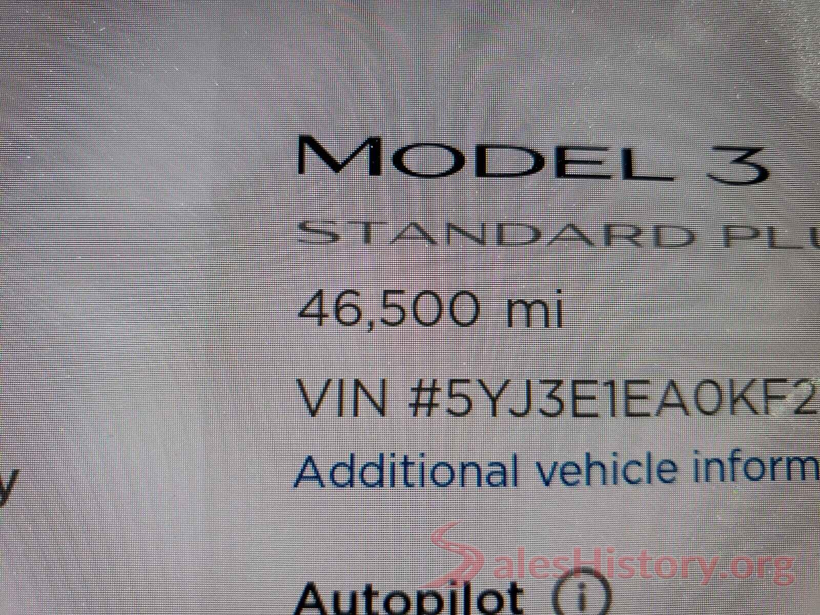 5YJ3E1EA0KF299080 2019 TESLA MODEL 3