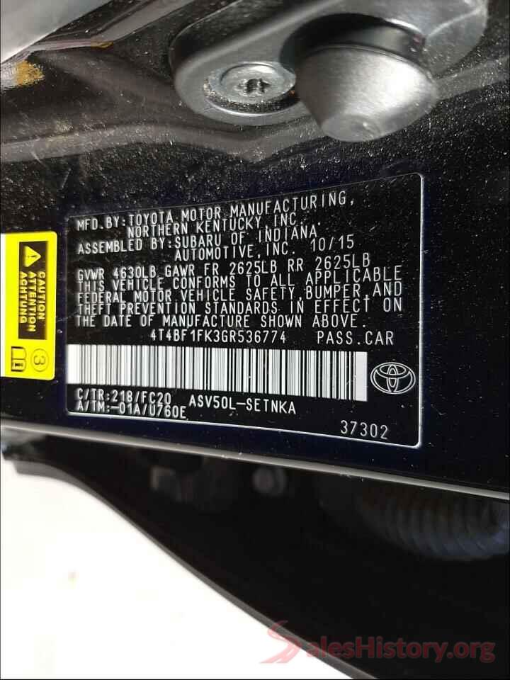 4T4BF1FK3GR536774 2016 TOYOTA CAMRY