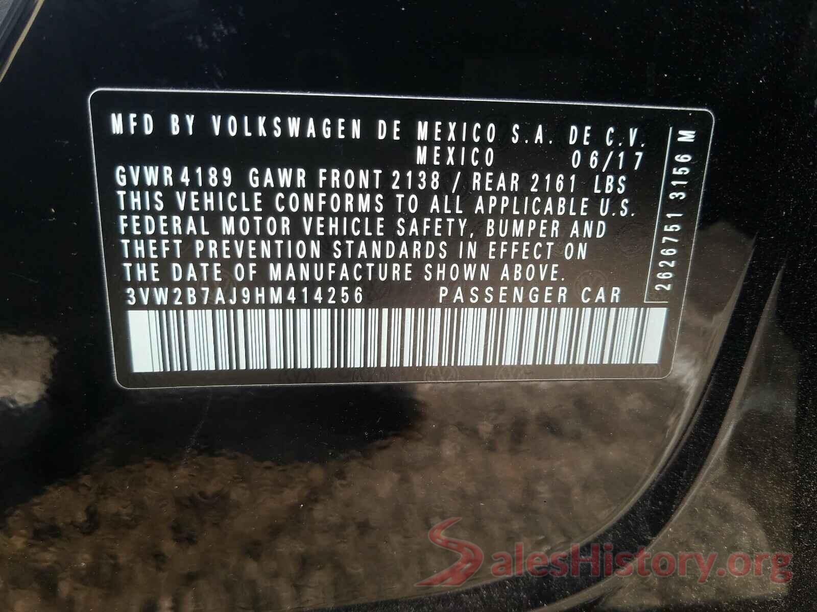 3VW2B7AJ9HM414256 2017 VOLKSWAGEN JETTA