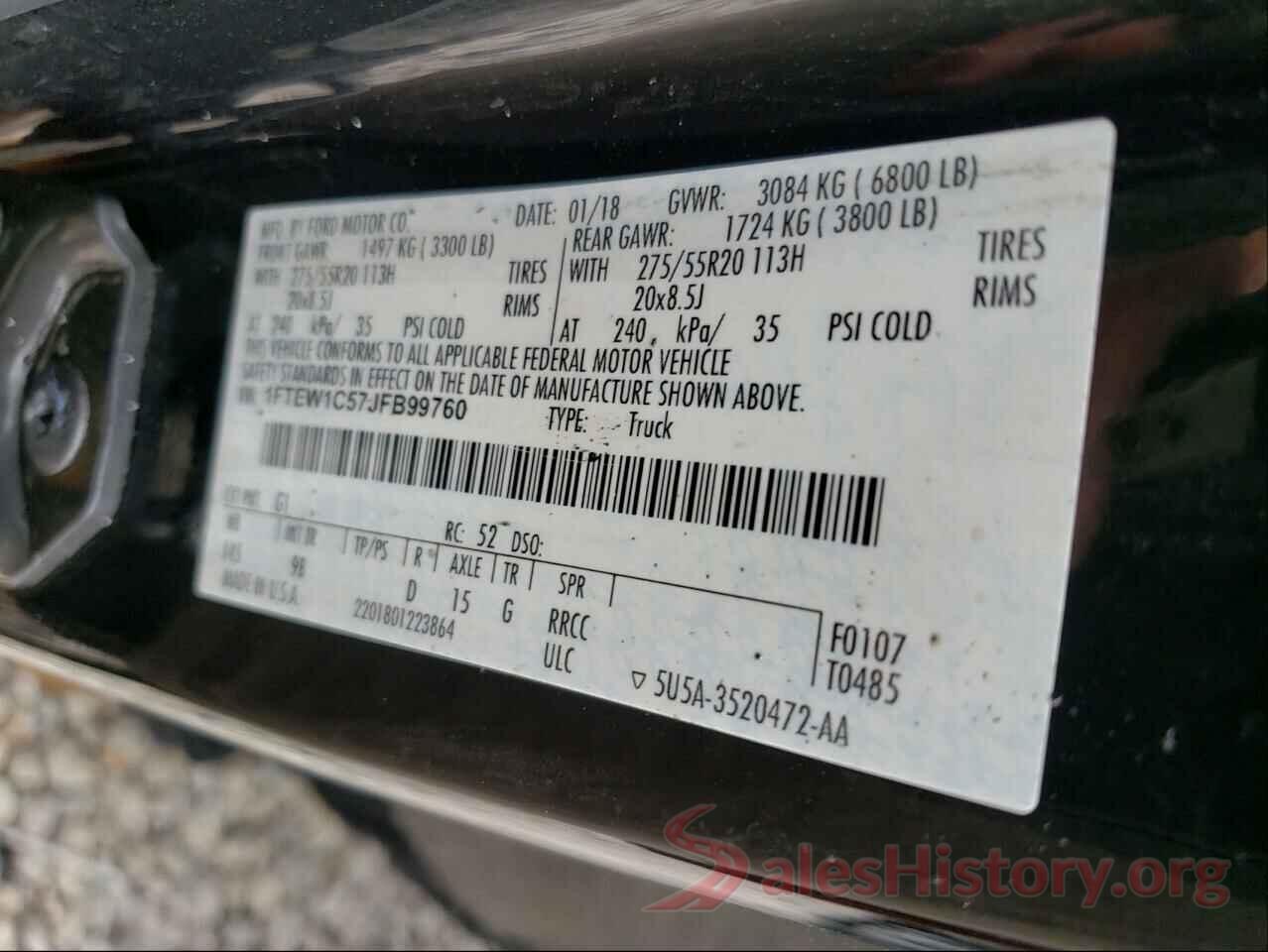 1FTEW1C57JFB99760 2018 FORD F-150