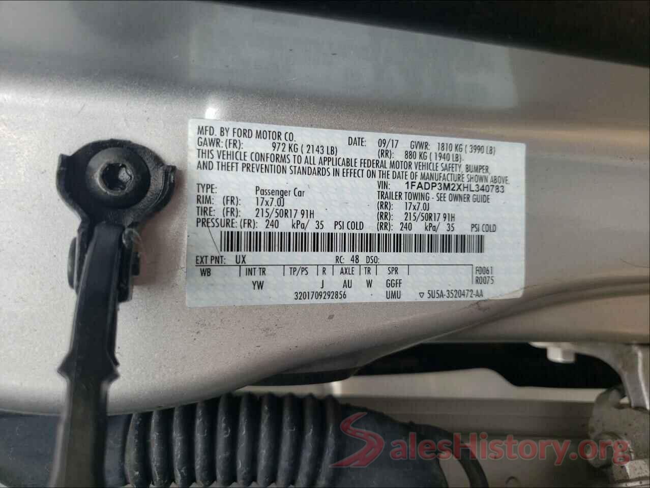 1FADP3M2XHL340783 2017 FORD FOCUS