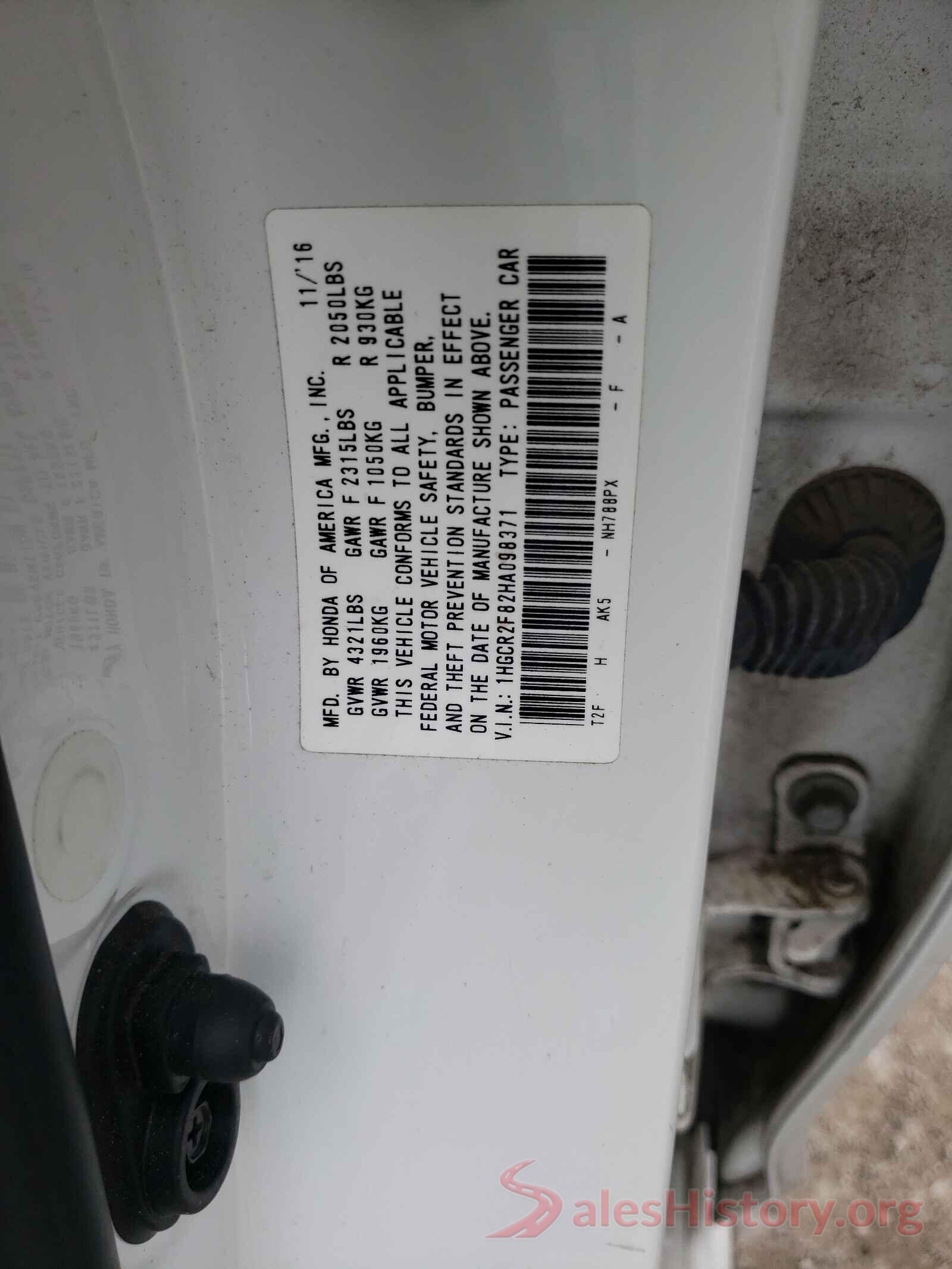 1HGCR2F82HA098371 2017 HONDA ACCORD