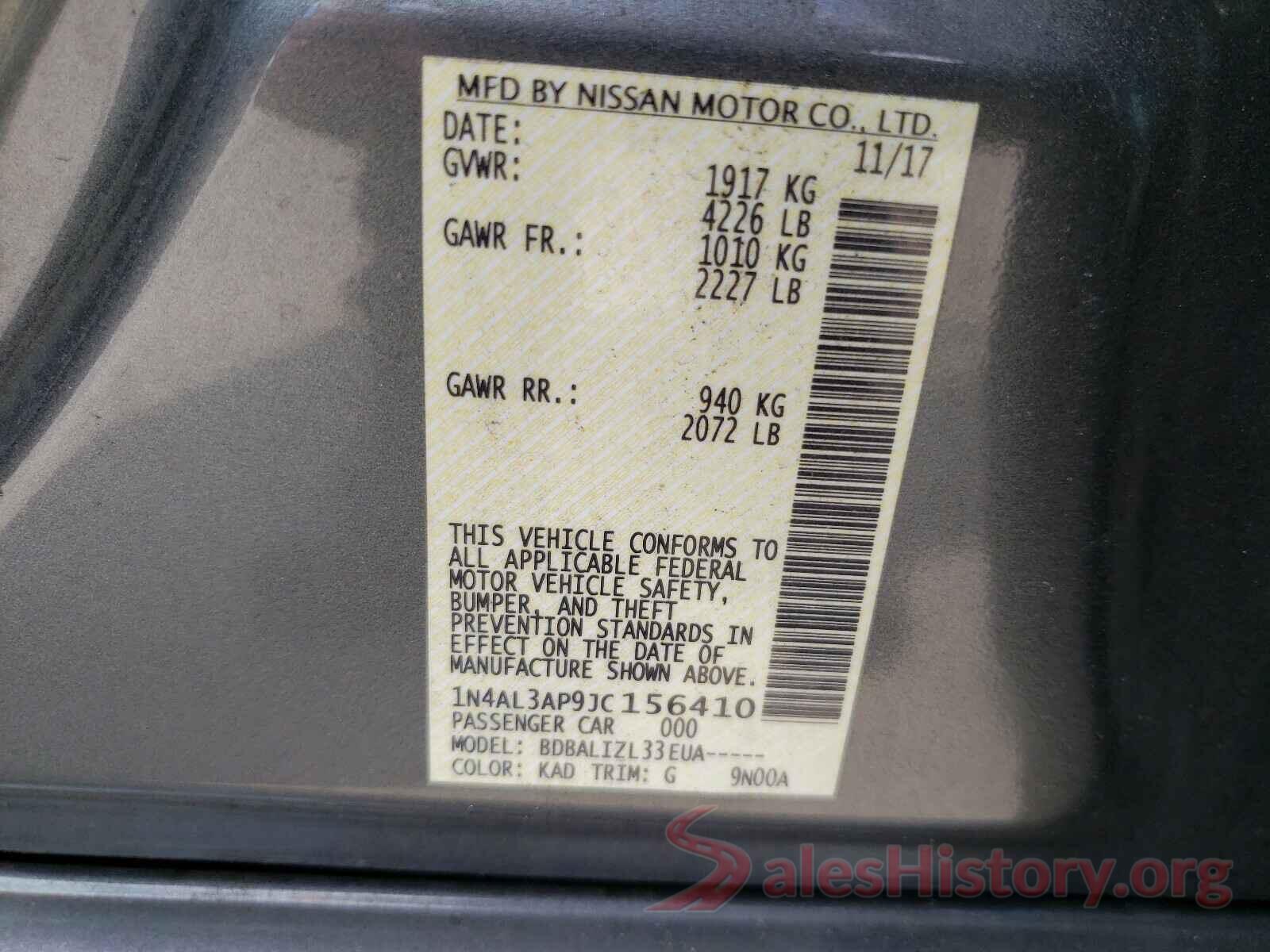 1N4AL3AP9JC156410 2018 NISSAN ALTIMA