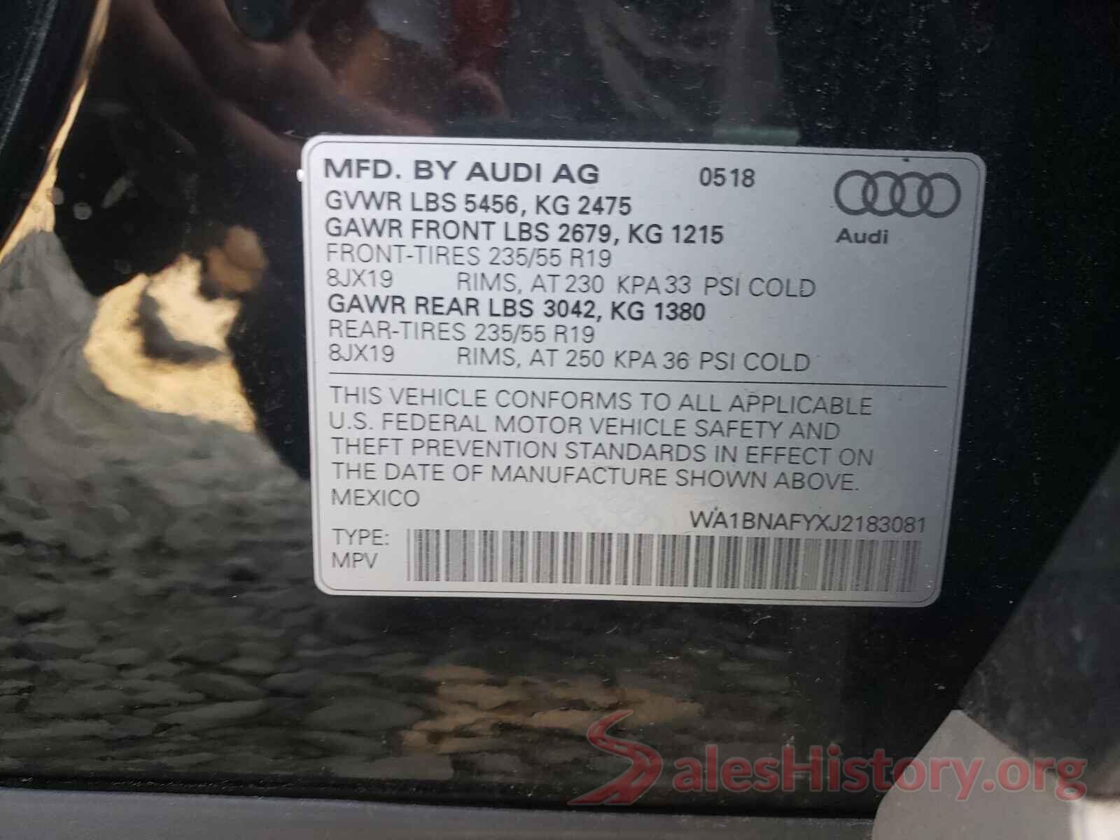 WA1BNAFYXJ2183081 2018 AUDI Q5