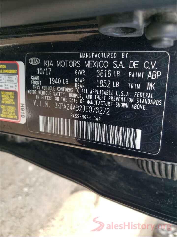 3KPA24AB2JE073272 2018 KIA RIO