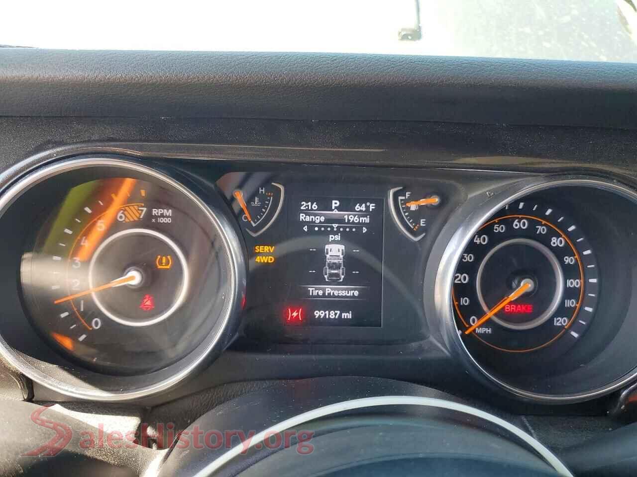 2019 JEEP WRANGLER VIN 1C4HJXDN0KW676351, interior center console
