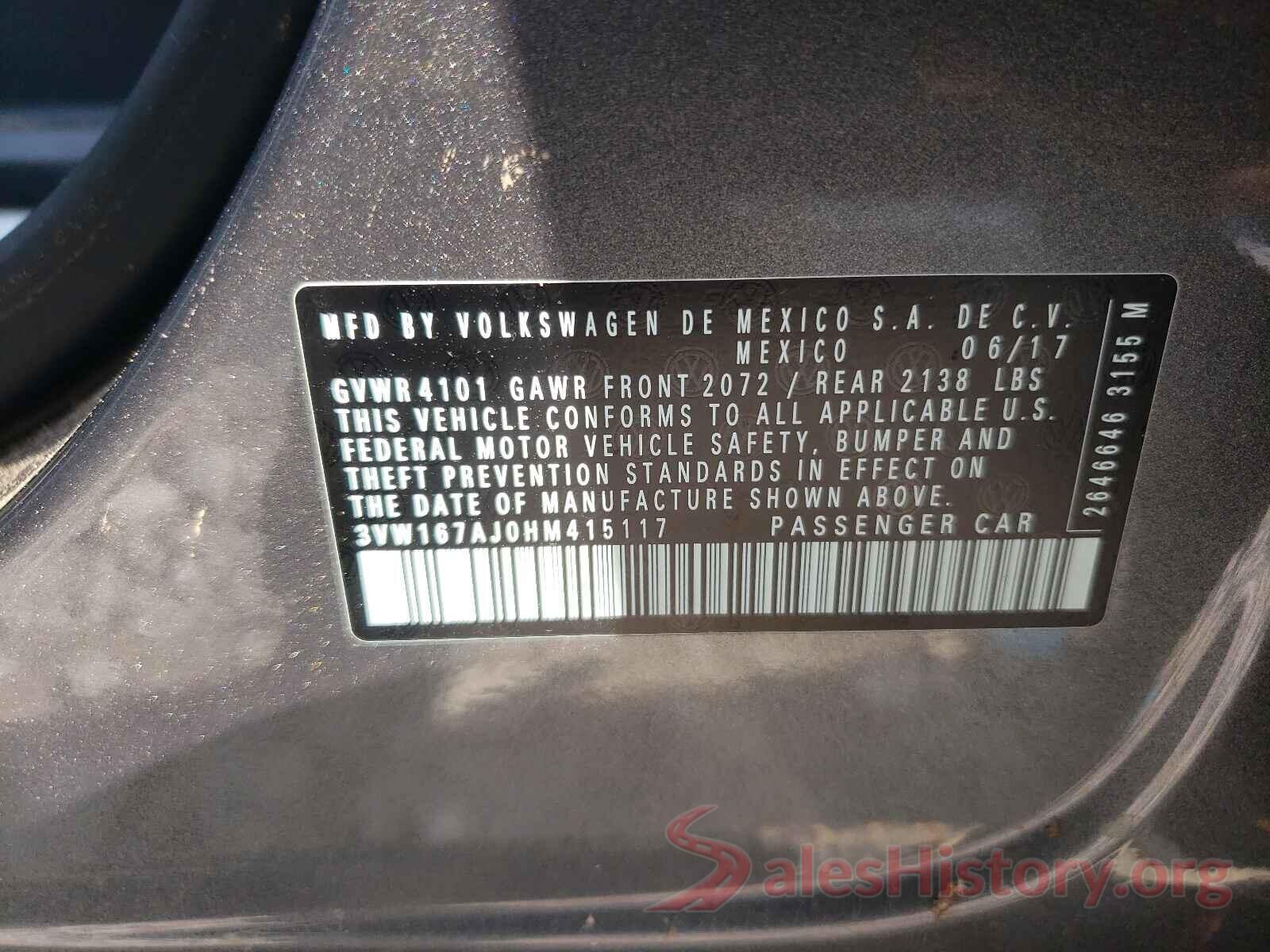 3VW167AJ0HM415117 2017 VOLKSWAGEN JETTA