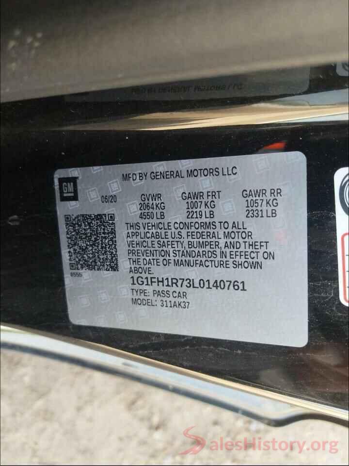 1G1FH1R73L0140761 2020 CHEVROLET CAMARO