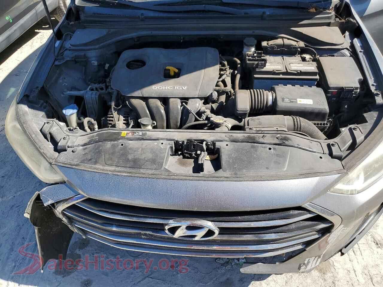 2017 HYUNDAI ELANTRA VIN KMHD84LFXHU349734, VIN plate