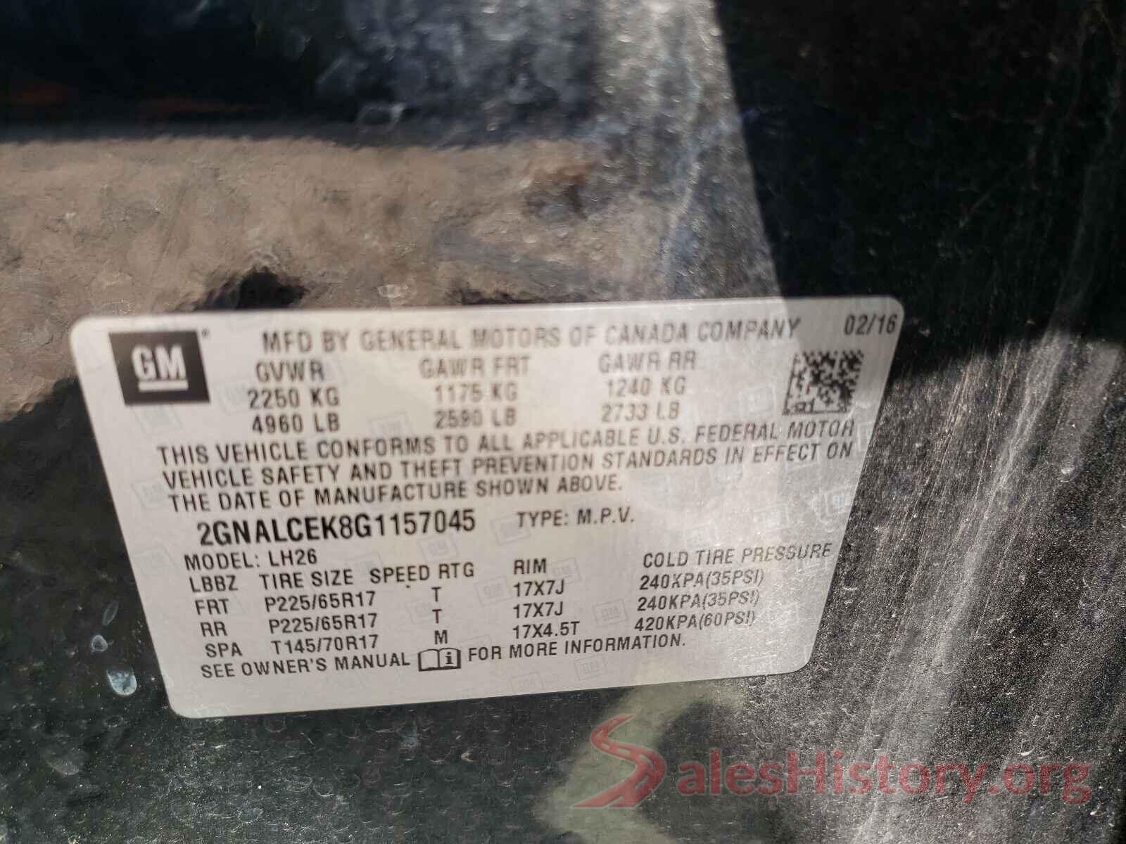 2GNALCEK8G1157045 2016 CHEVROLET EQUINOX