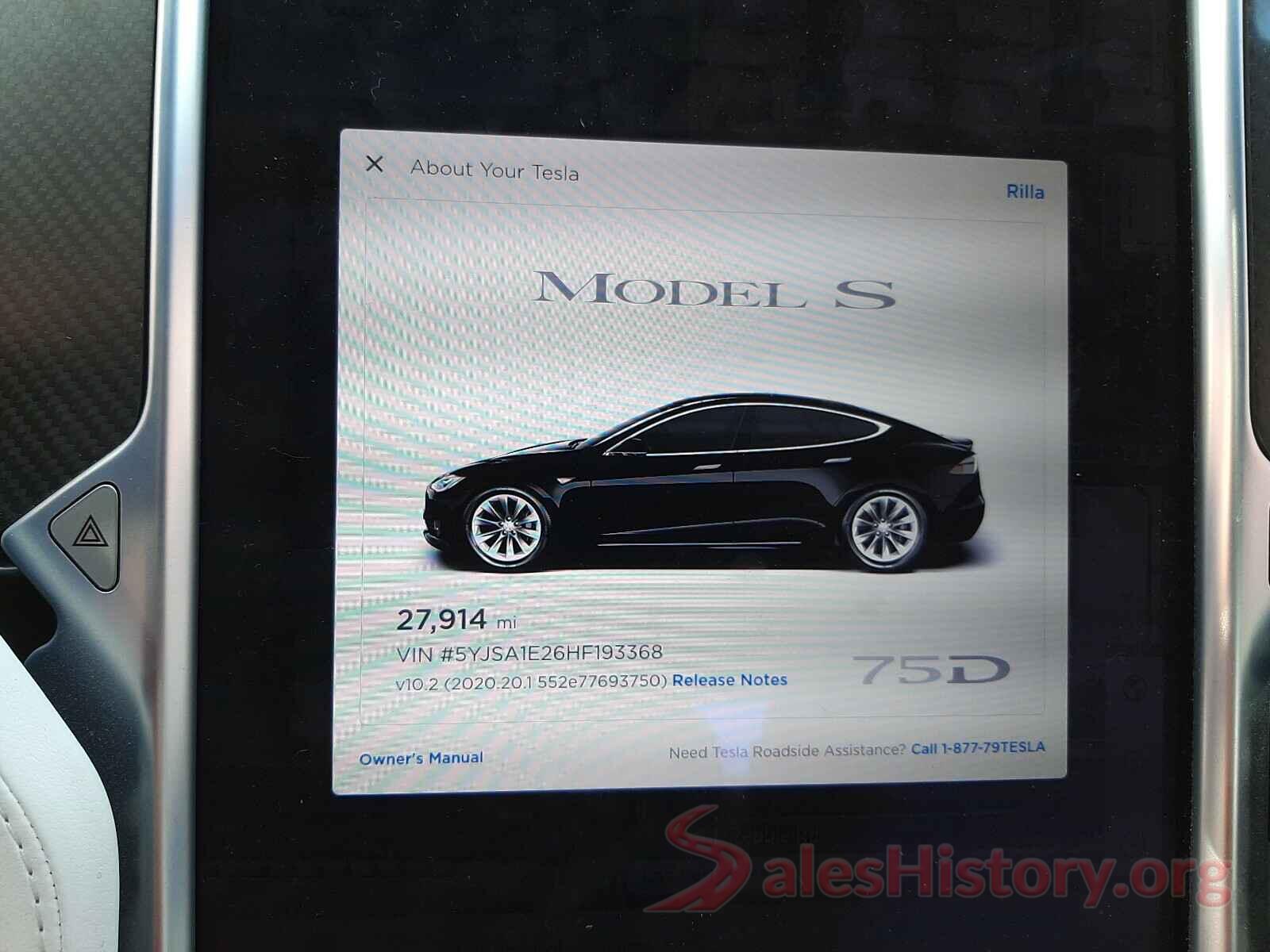 5YJSA1E26HF193368 2017 TESLA MODEL S