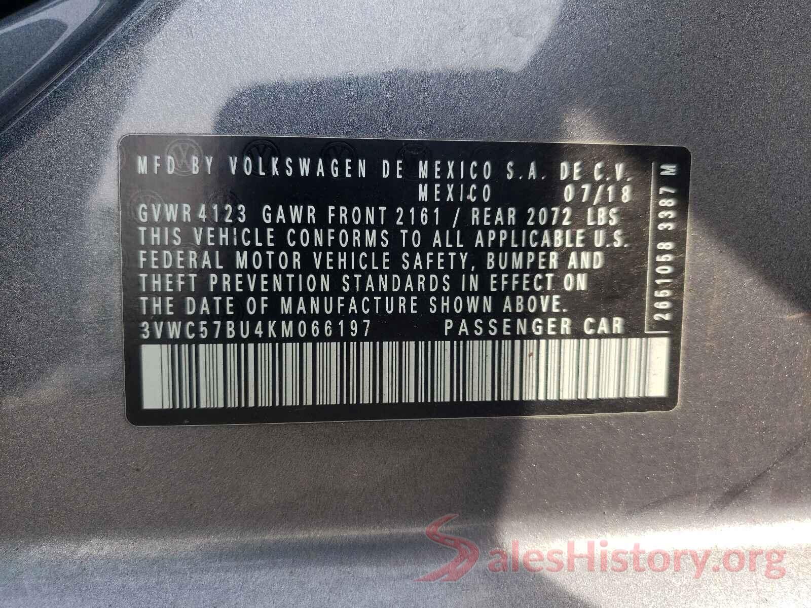 3VWC57BU4KM066197 2019 VOLKSWAGEN JETTA