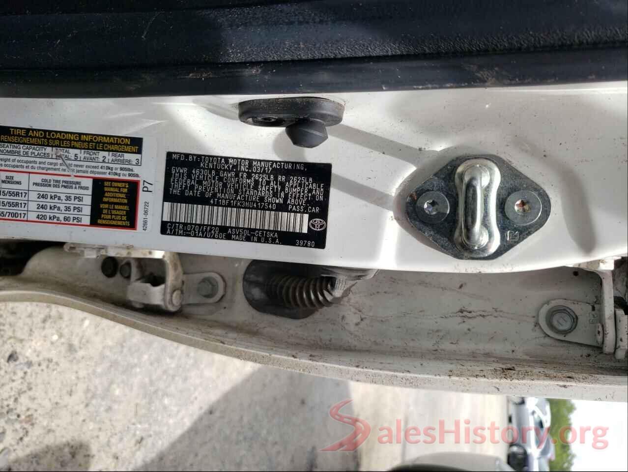 4T1BF1FK3HU417540 2017 TOYOTA CAMRY