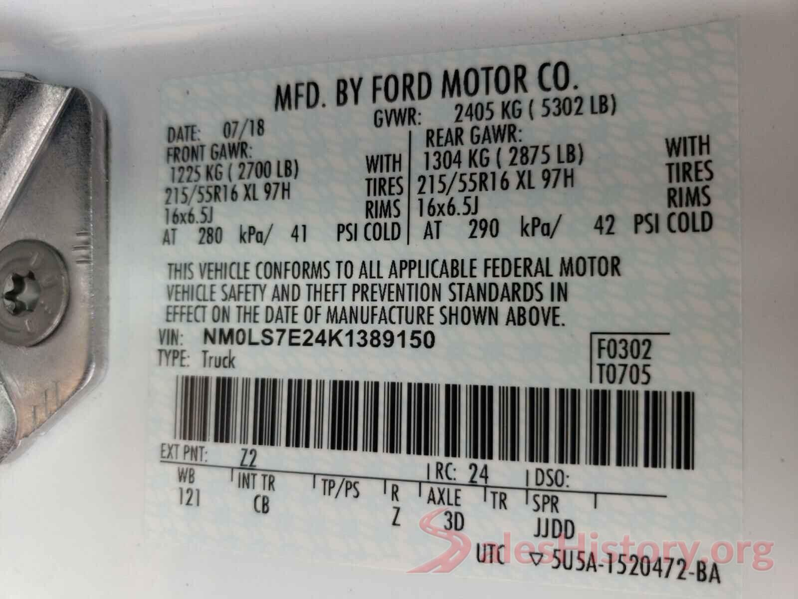 NM0LS7E24K1389150 2019 FORD TRANSIT CO