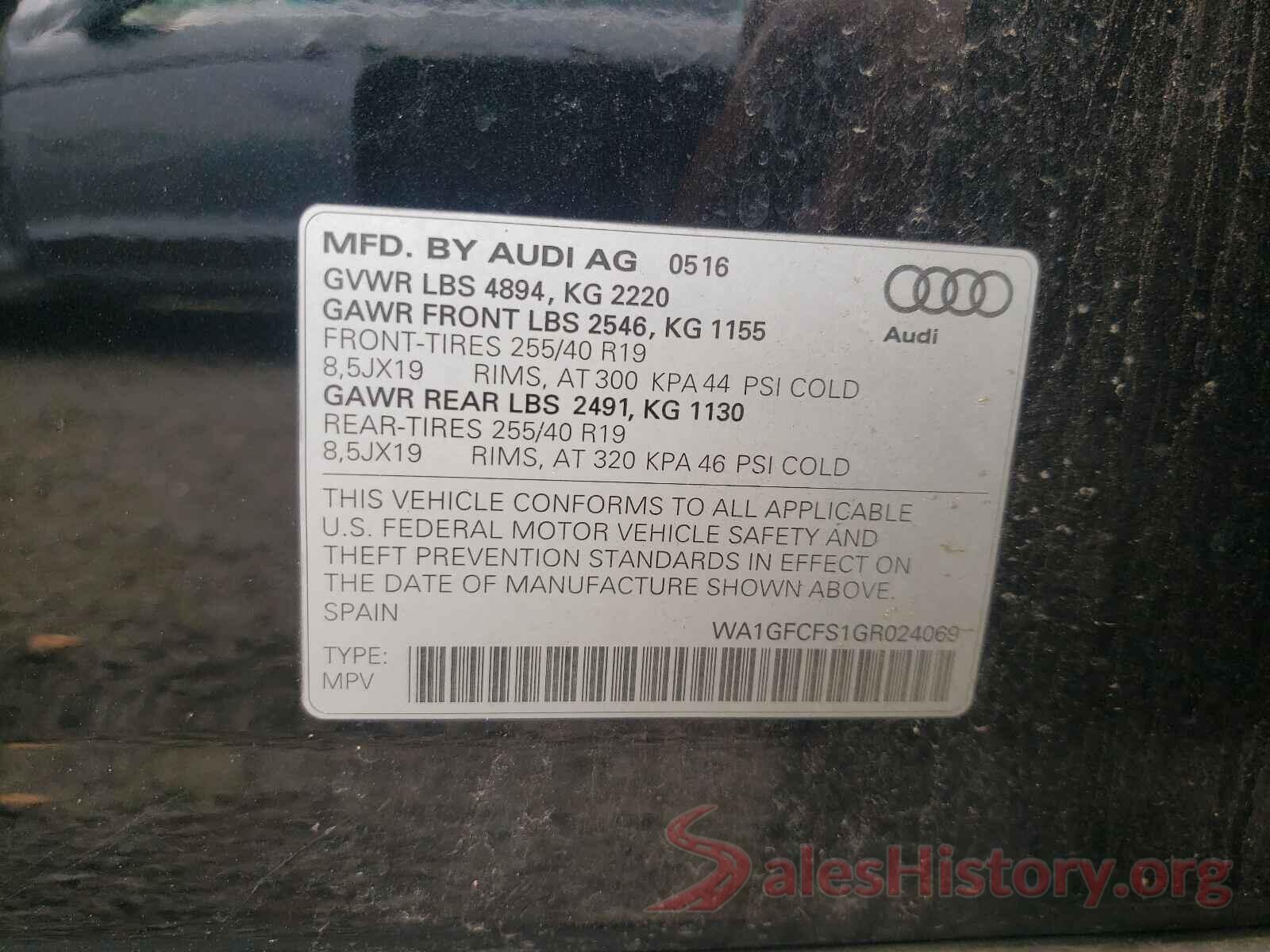 WA1GFCFS1GR024069 2016 AUDI Q3