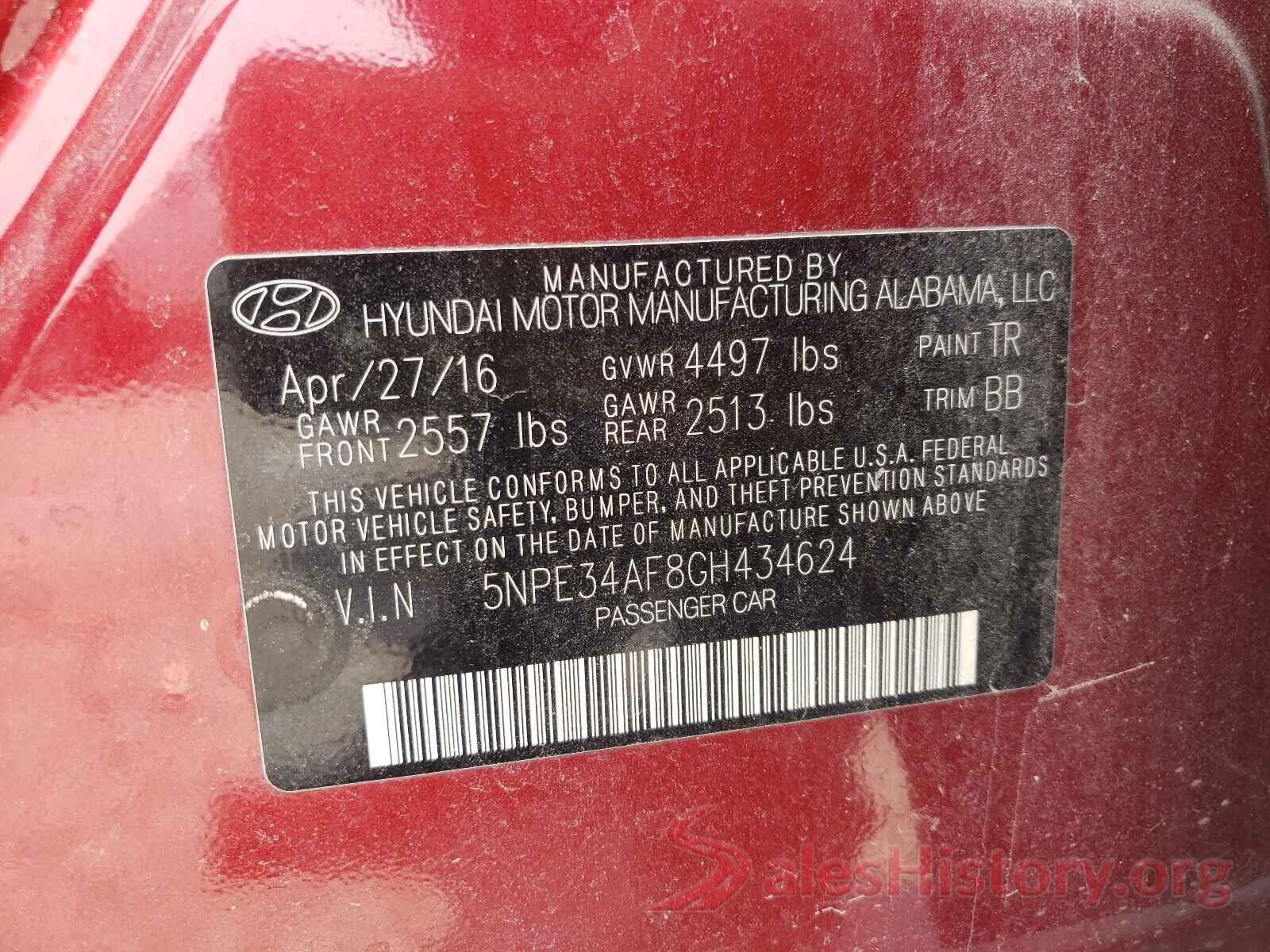 5NPE34AF8GH434624 2016 HYUNDAI SONATA