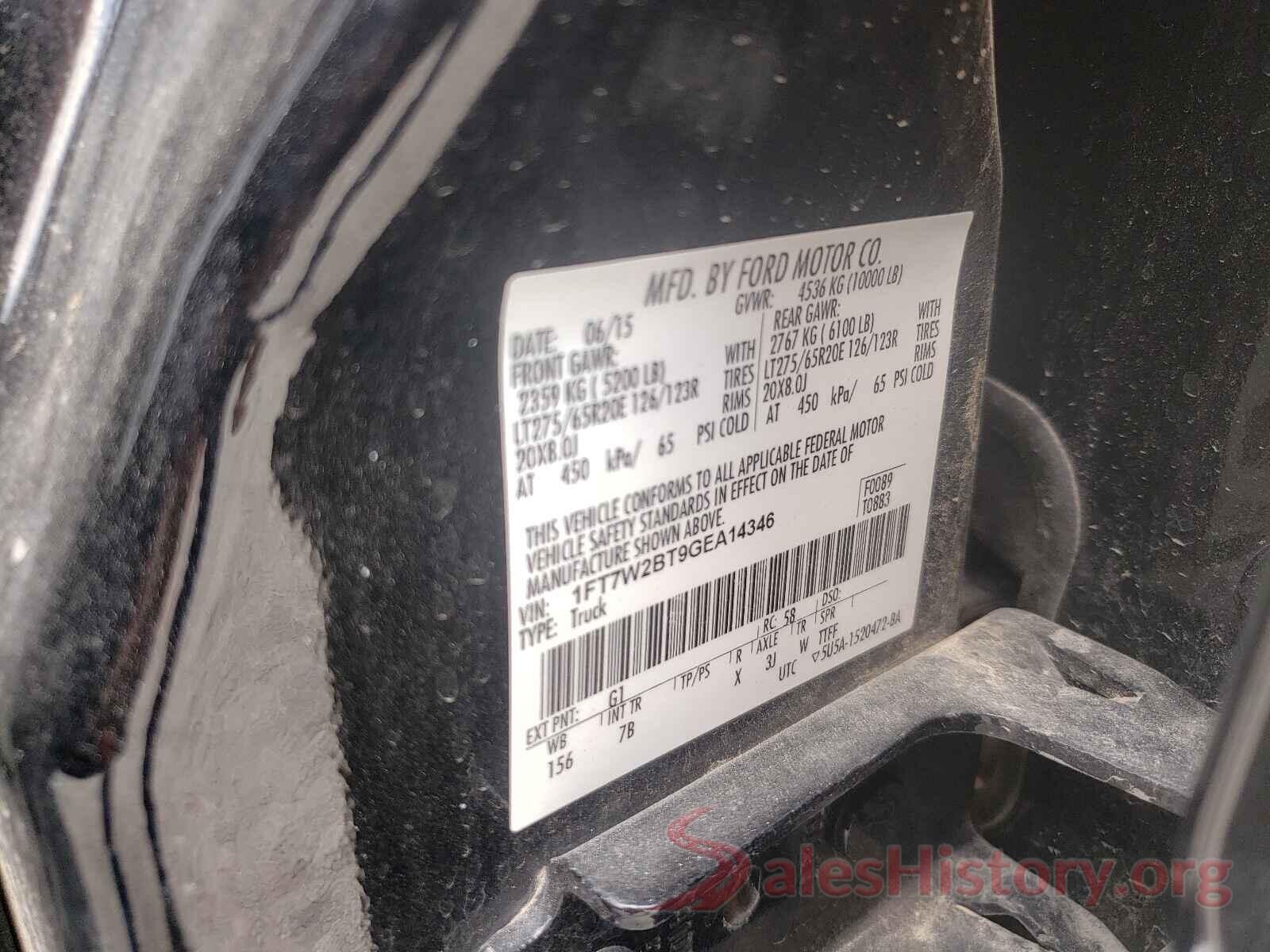 1FT7W2BT9GEA14346 2016 FORD F250