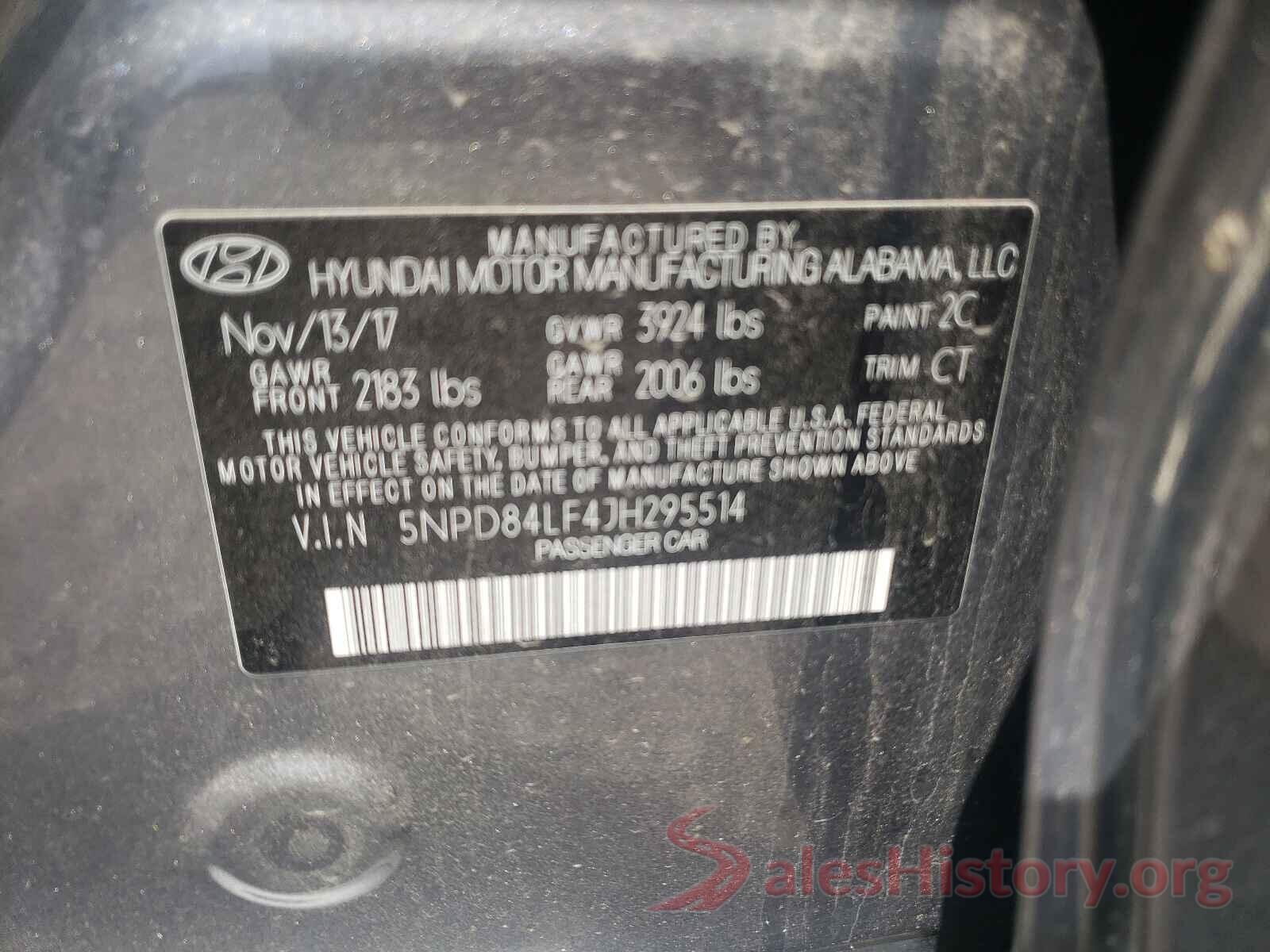 5NPD84LF4JH295514 2018 HYUNDAI ELANTRA