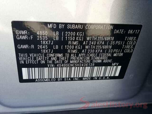 4S4BSENC5H3436139 2017 SUBARU OUTBACK