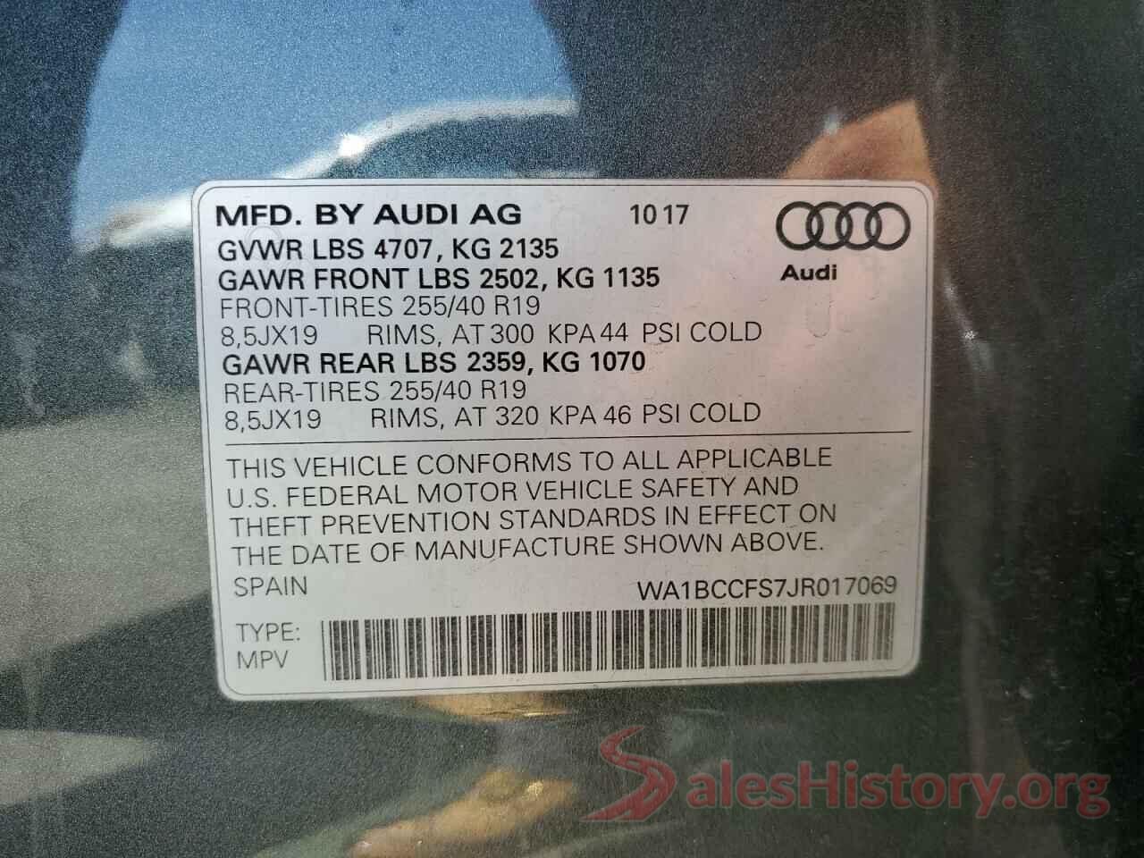 WA1BCCFS7JR017069 2018 AUDI Q3