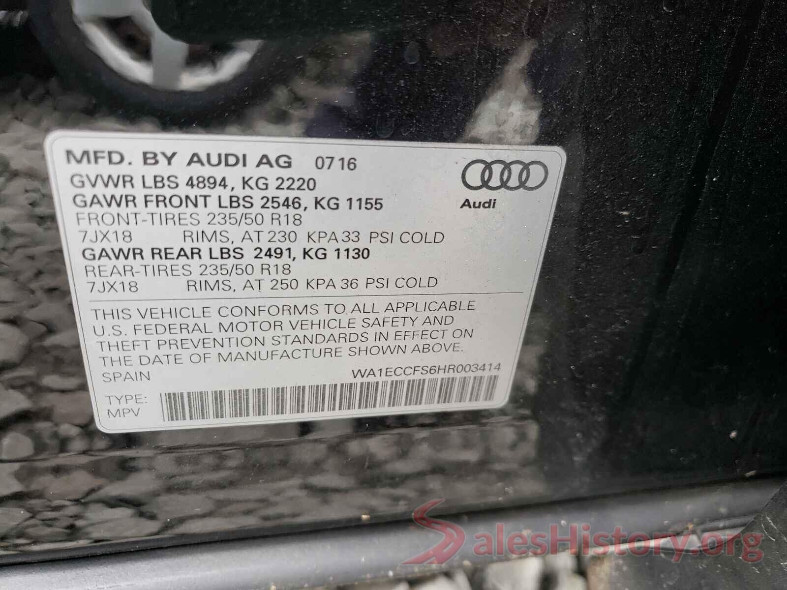 WA1ECCFS6HR003414 2017 AUDI Q3