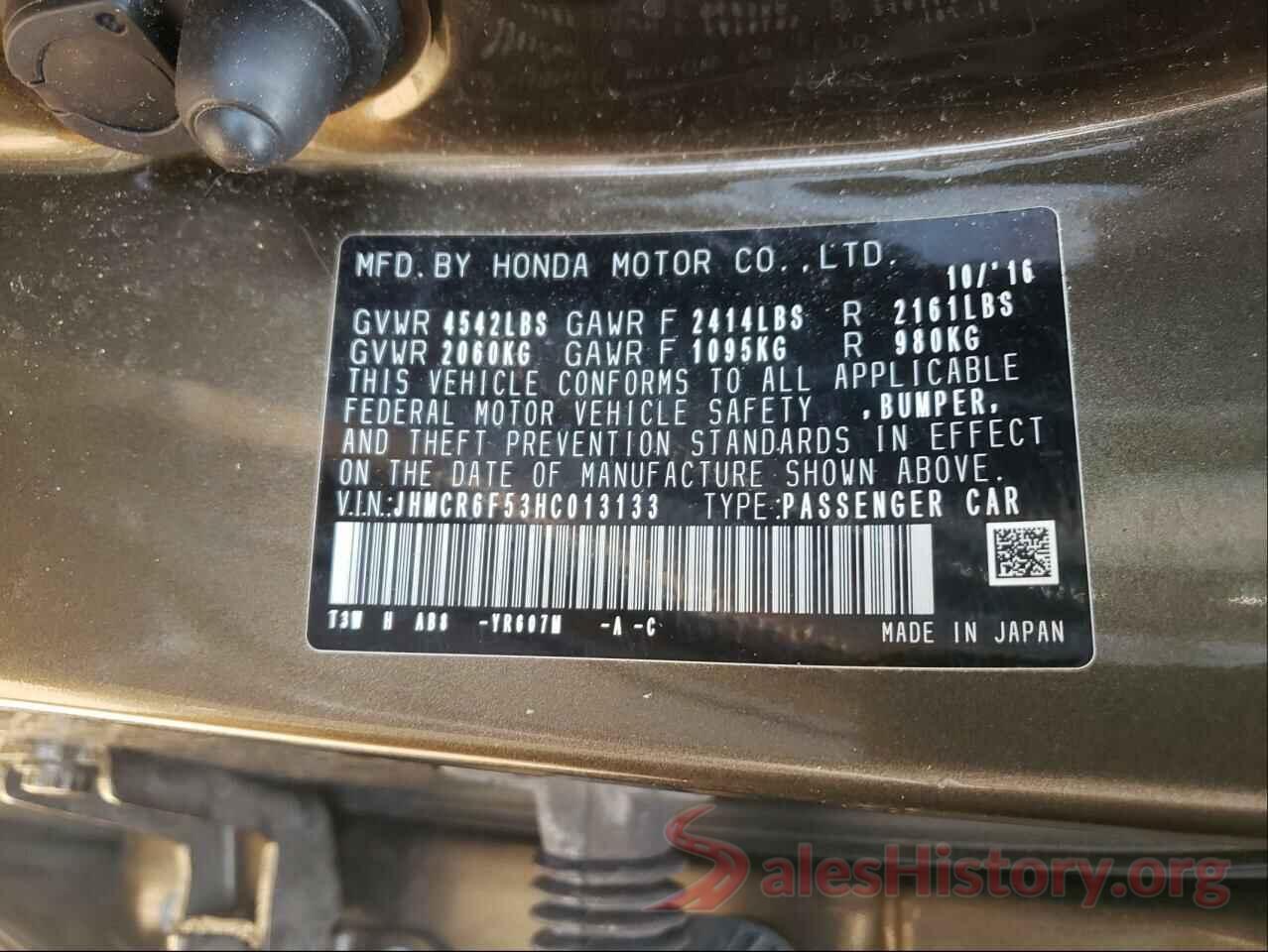 JHMCR6F53HC013133 2017 HONDA ACCORD