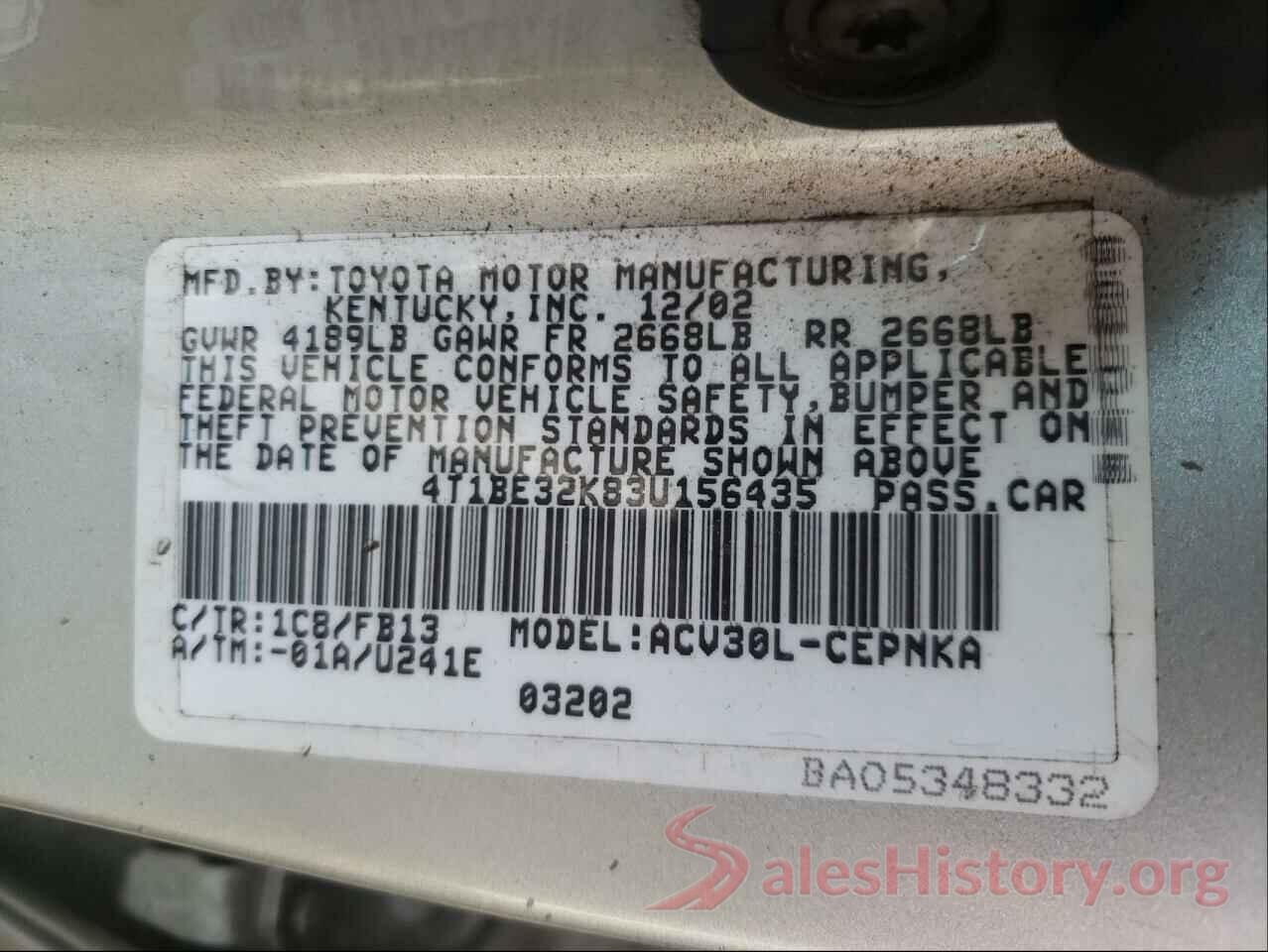 4T1BE32K83U156435 2018 TOYOTA CAMRY