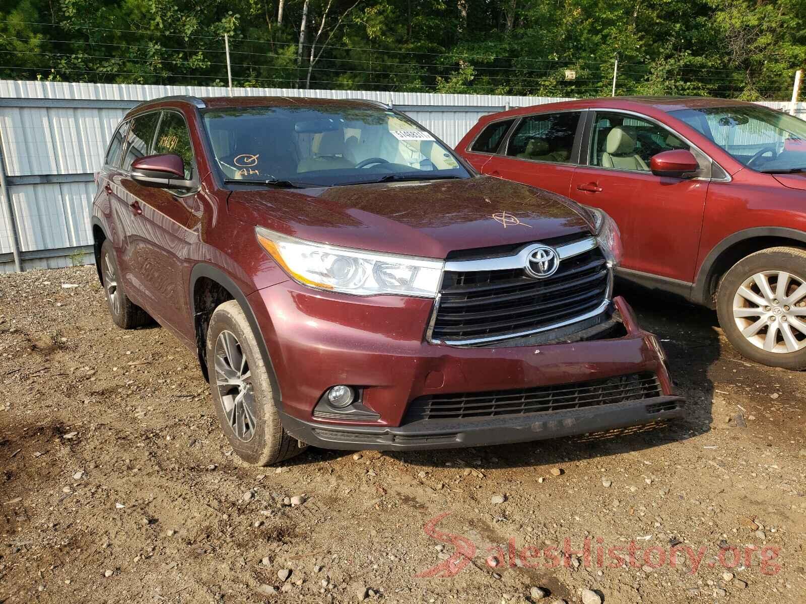 5TDJKRFH2GS259340 2016 TOYOTA HIGHLANDER