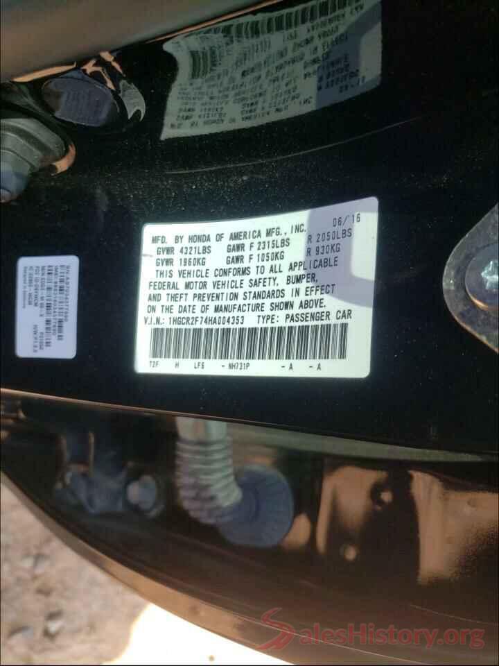 1HGCR2F74HA004353 2017 HONDA ACCORD