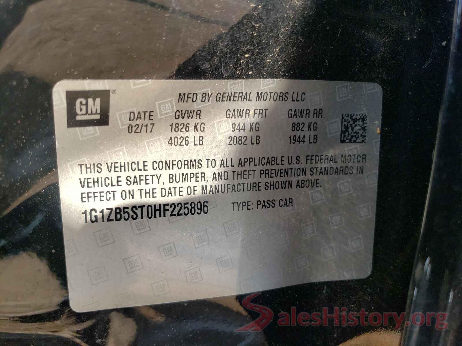 1G1ZB5ST0HF225896 2017 CHEVROLET MALIBU