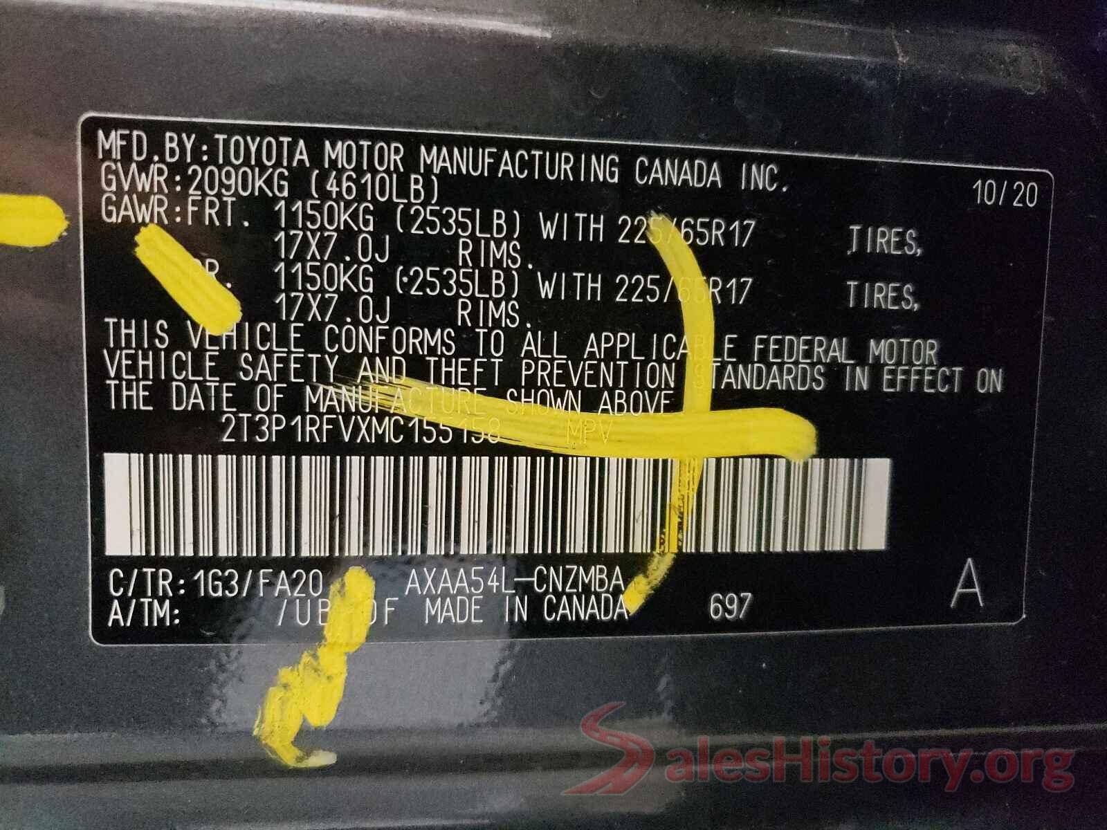 2T3P1RFVXMC155158 2021 TOYOTA RAV4