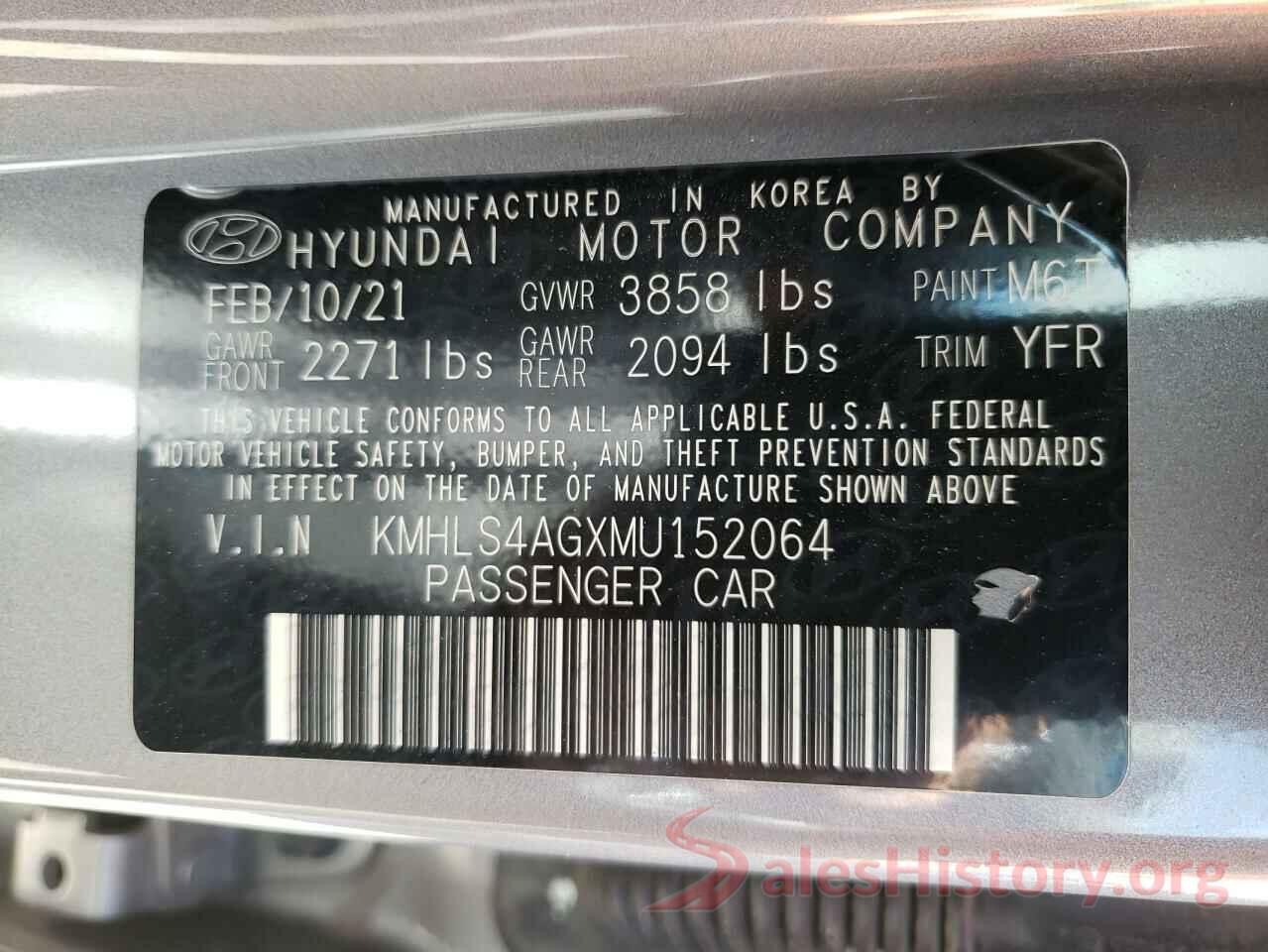 KMHLS4AGXMU152064 2021 HYUNDAI ELANTRA