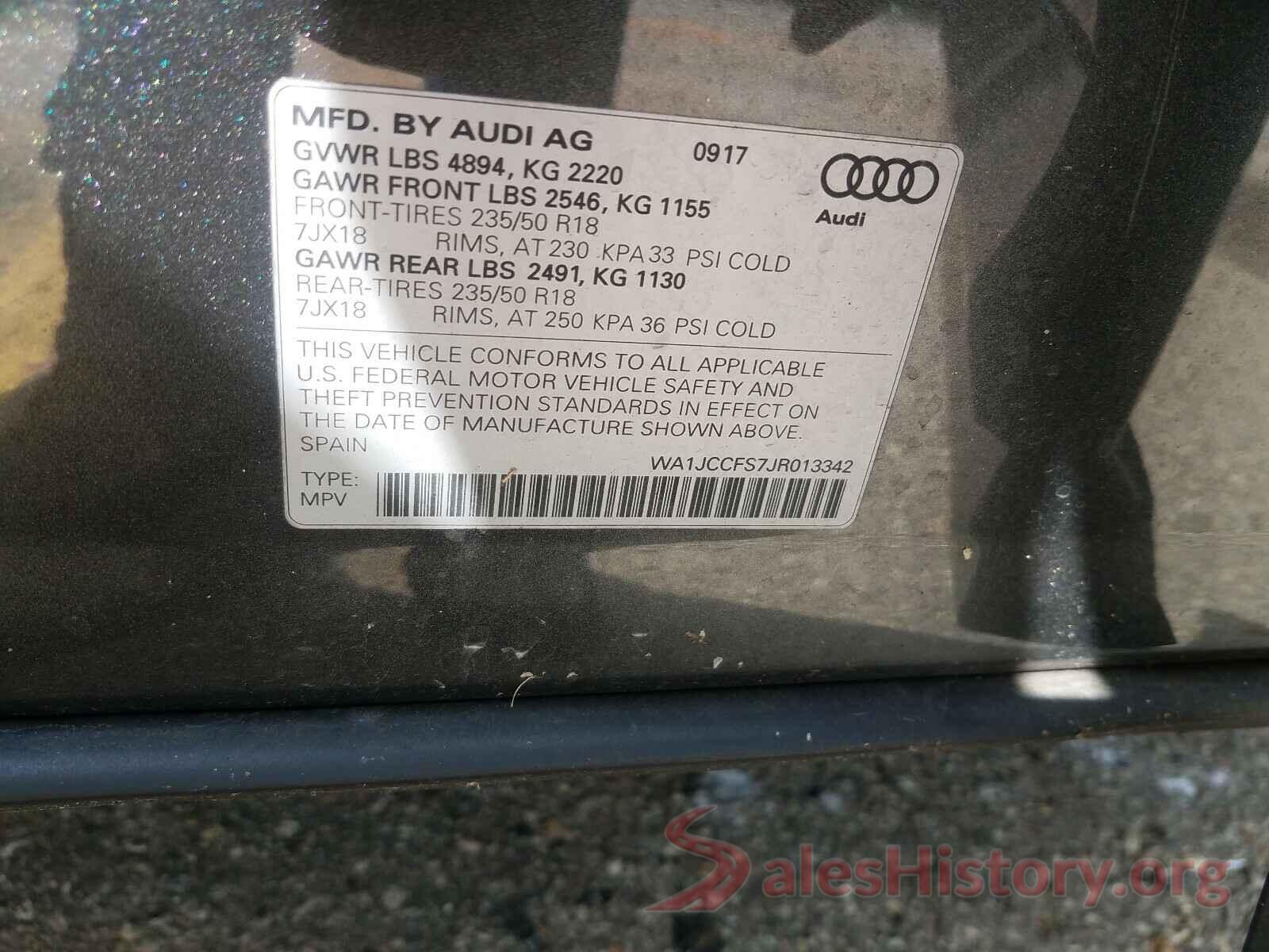 WA1JCCFS7JR013342 2018 AUDI Q3