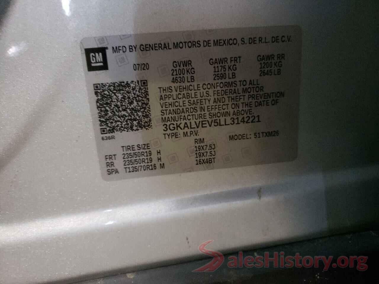 3GKALVEV5LL314221 2020 GMC TERRAIN