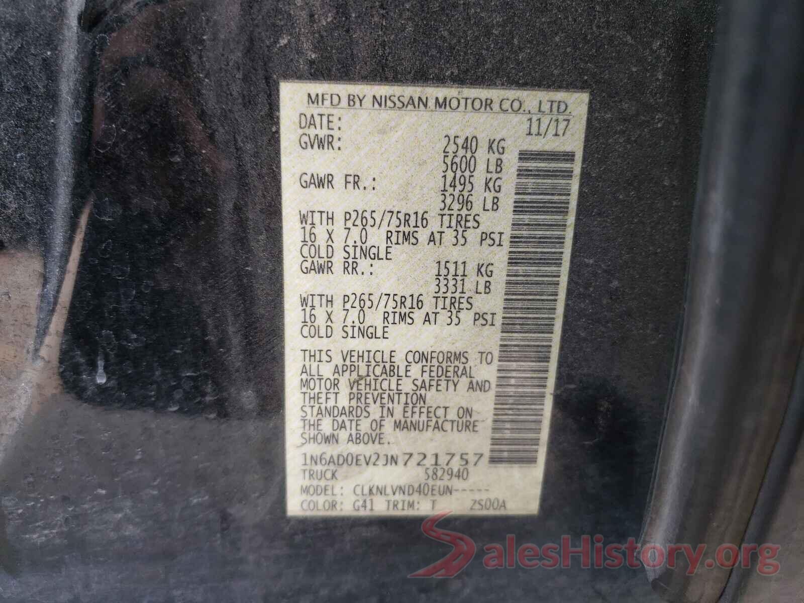 1N6AD0EV2JN721757 2018 NISSAN FRONTIER