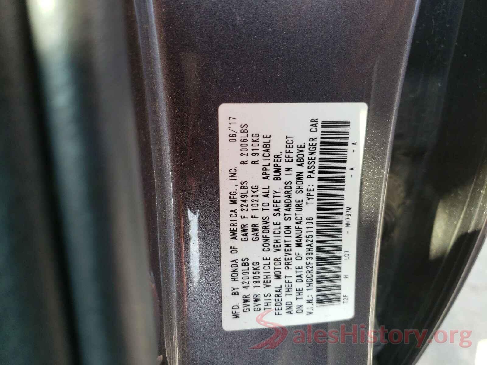 1HGCR2F39HA251106 2017 HONDA ACCORD