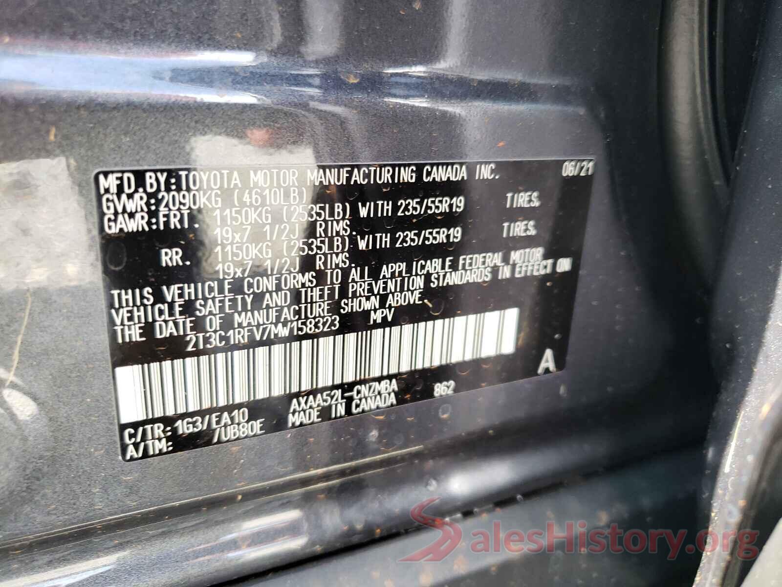 2T3C1RFV7MW158323 2021 TOYOTA RAV4