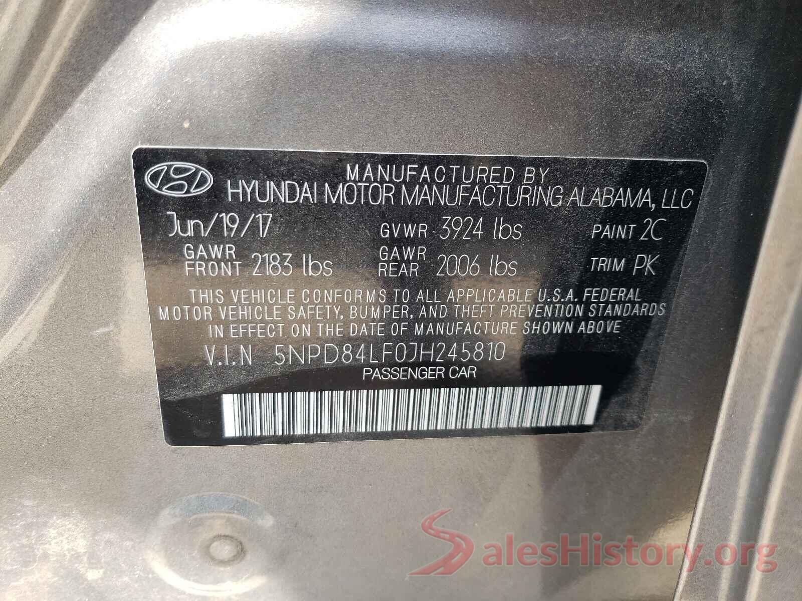 5NPD84LF0JH245810 2018 HYUNDAI ELANTRA