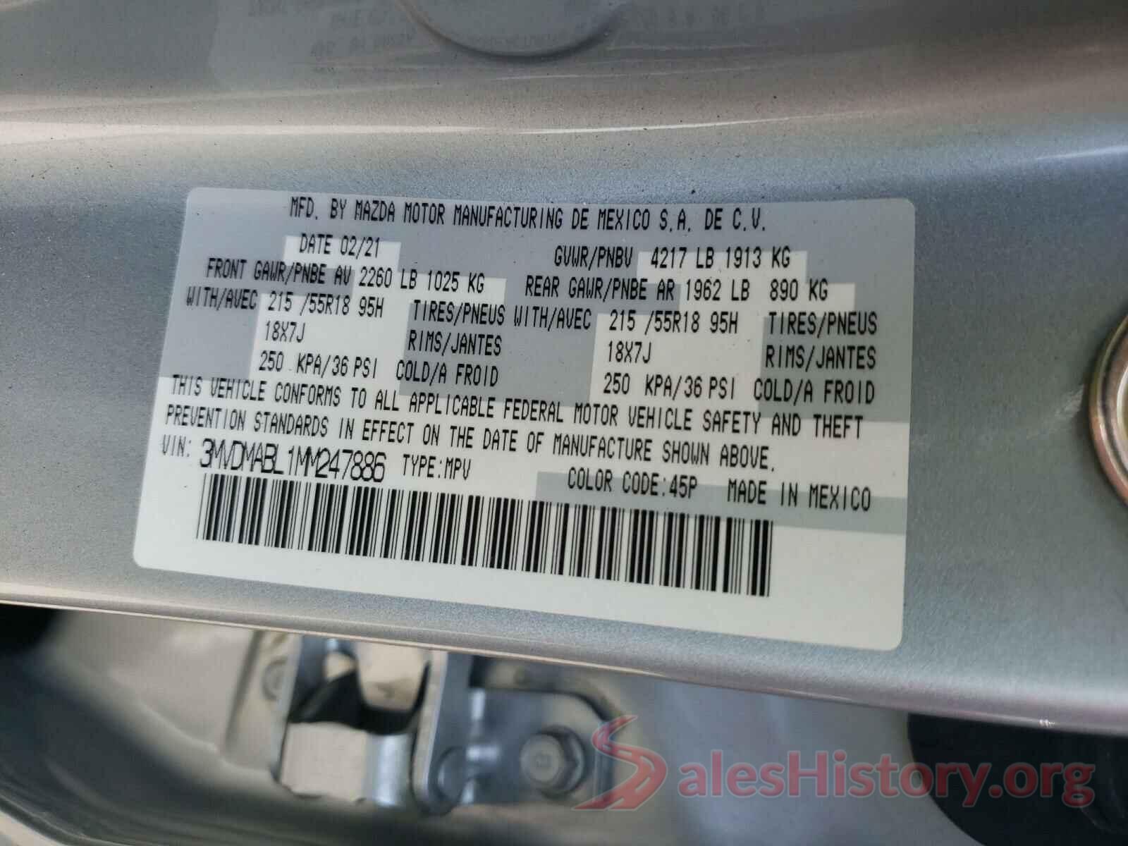 3MVDMABL1MM247886 2021 MAZDA CX30