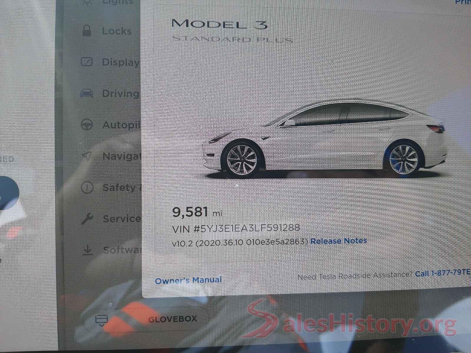 5YJ3E1EA3LF591288 2020 TESLA MODEL 3