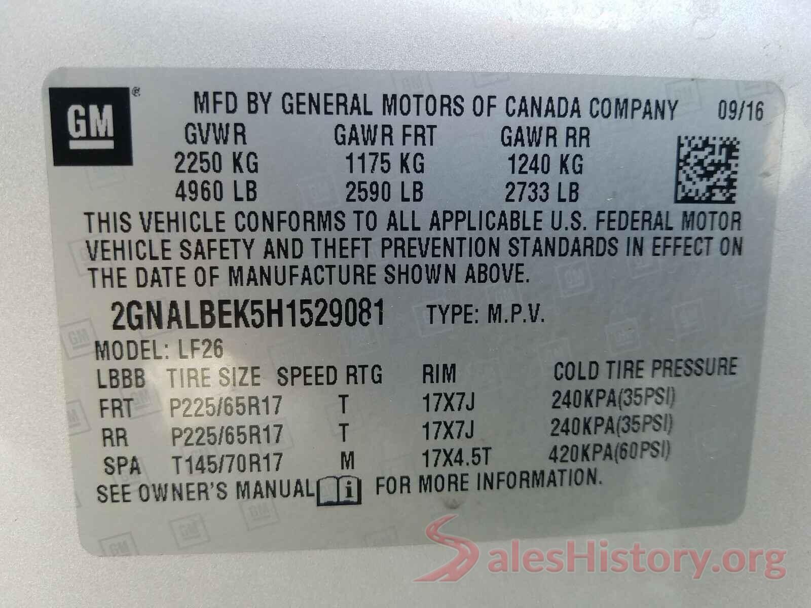 2GNALBEK5H1529081 2017 CHEVROLET EQUINOX