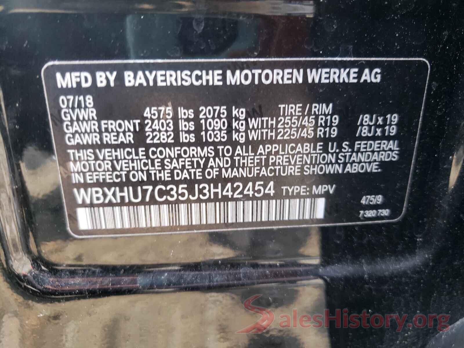 WBXHU7C35J3H42454 2018 BMW X1