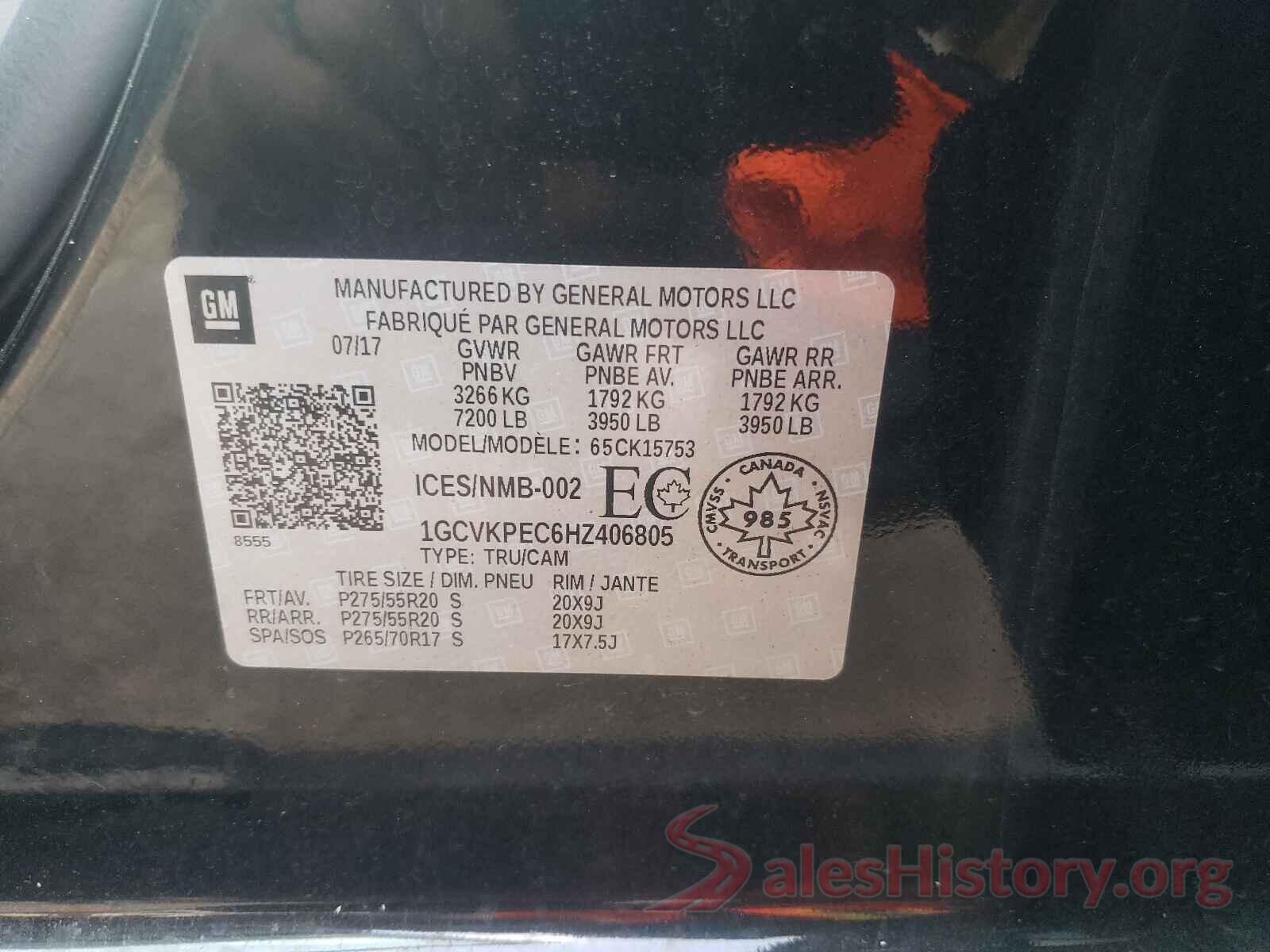 1GCVKPEC6HZ406805 2017 CHEVROLET SILVERADO