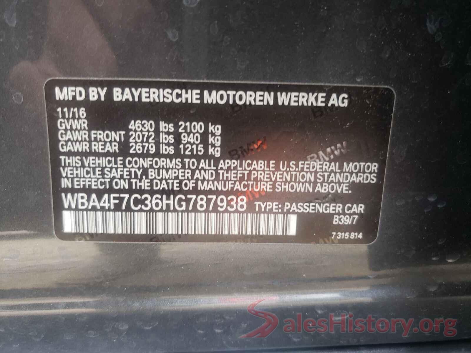 WBA4F7C36HG787938 2017 BMW 4 SERIES