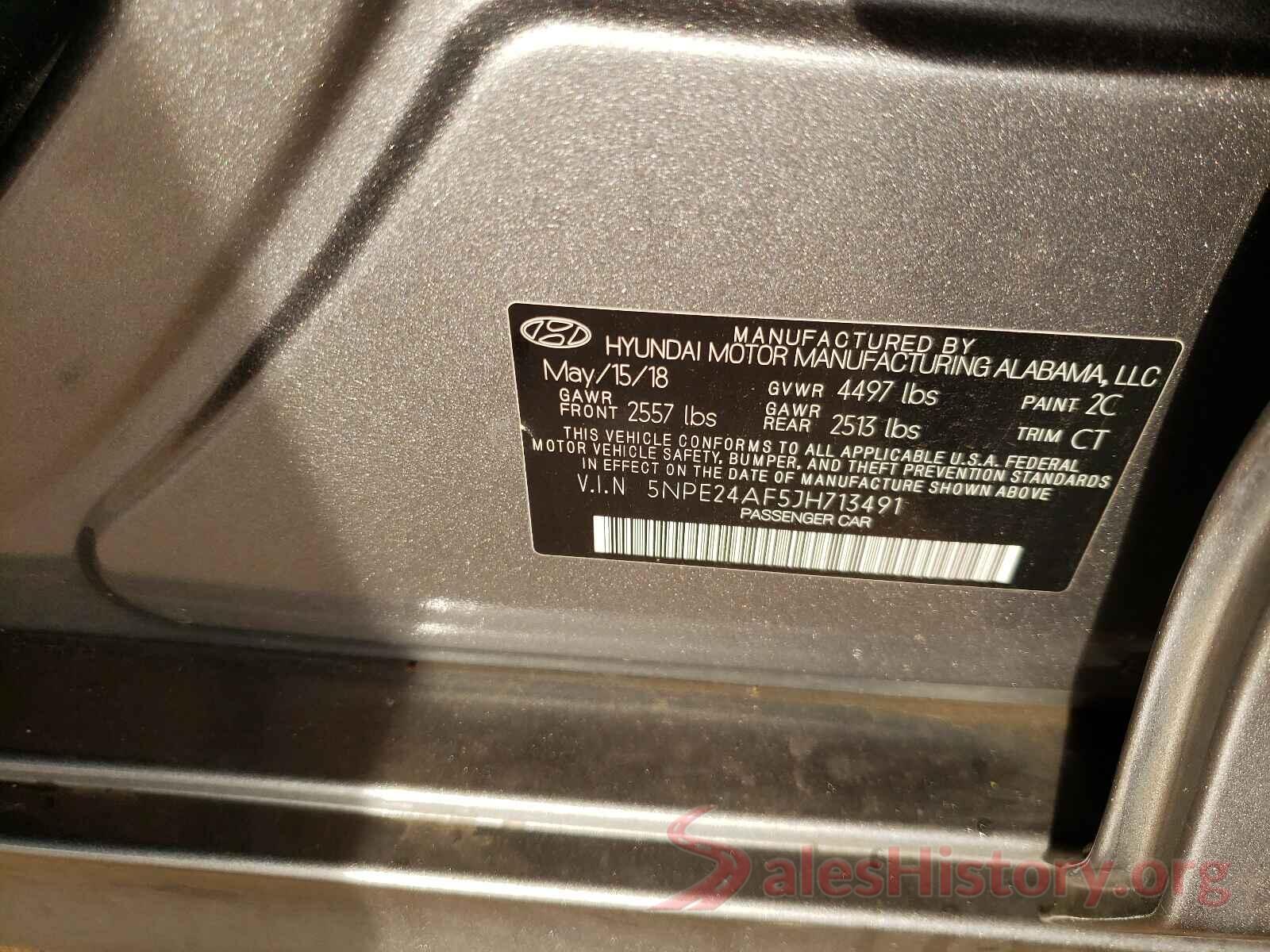 5NPE24AF5JH713491 2018 HYUNDAI SONATA