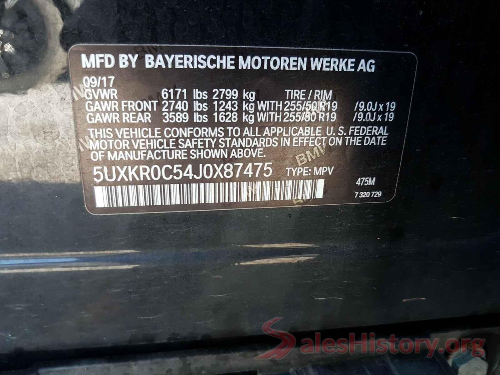 5UXKR0C54J0X87475 2018 BMW X5