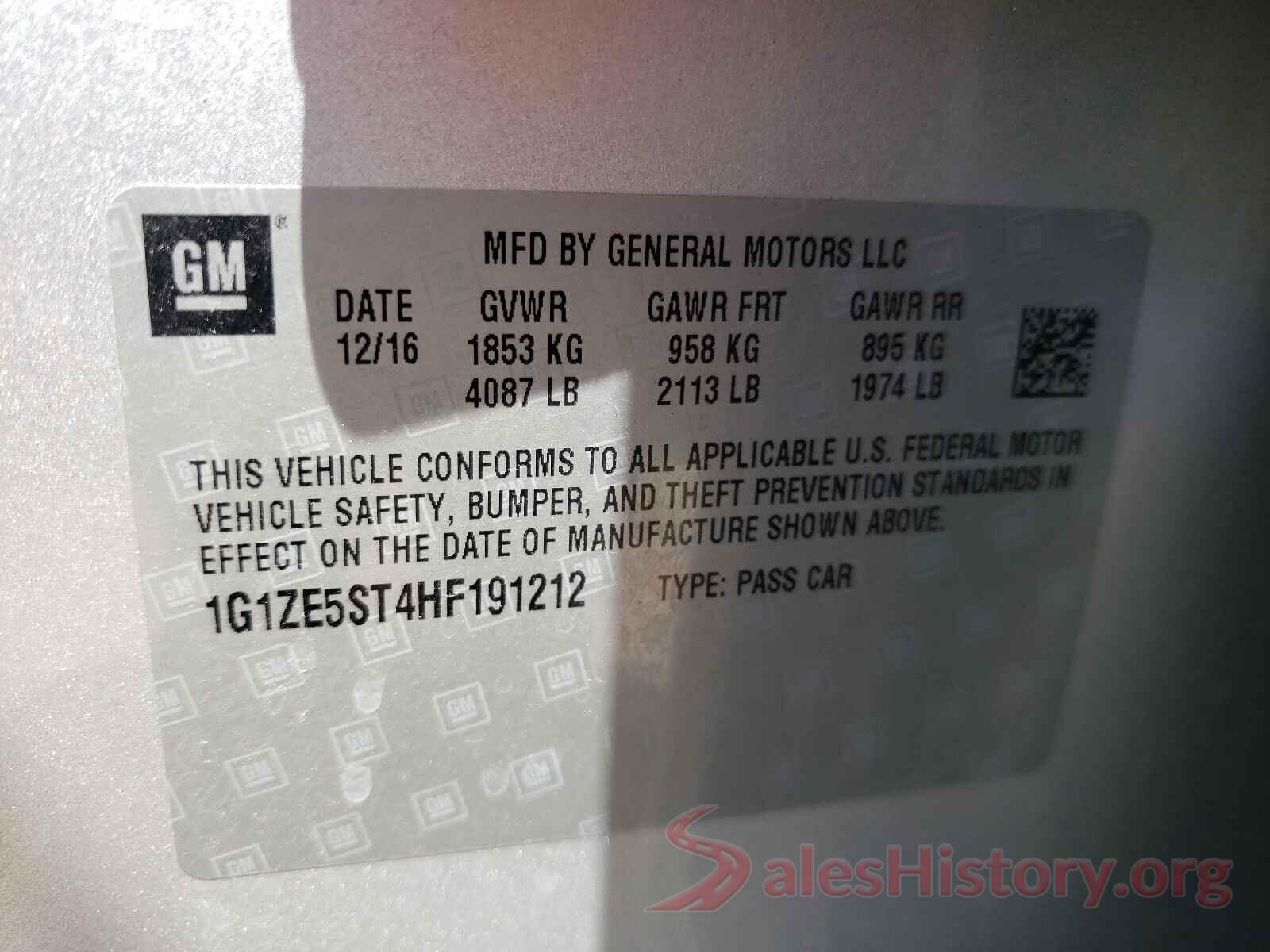 1G1ZE5ST4HF191212 2017 CHEVROLET MALIBU