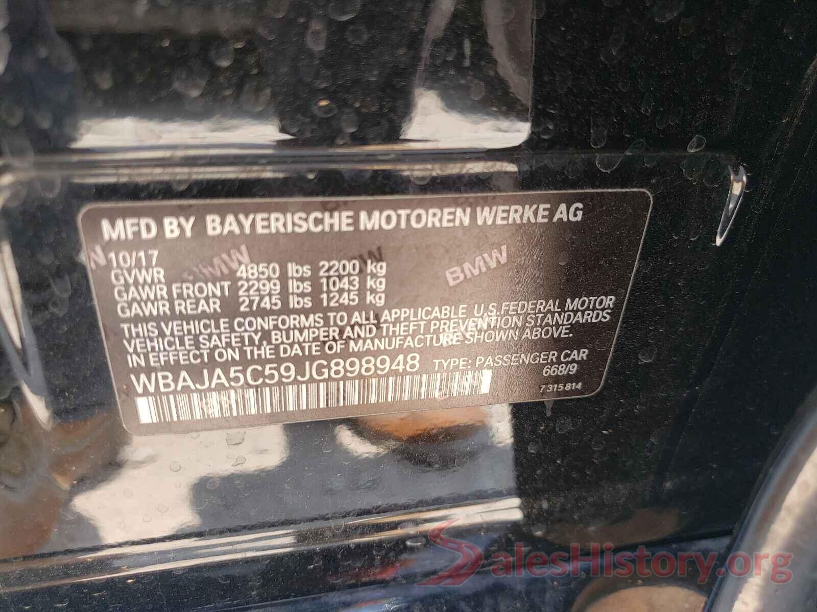 WBAJA5C59JG898948 2018 BMW 5 SERIES